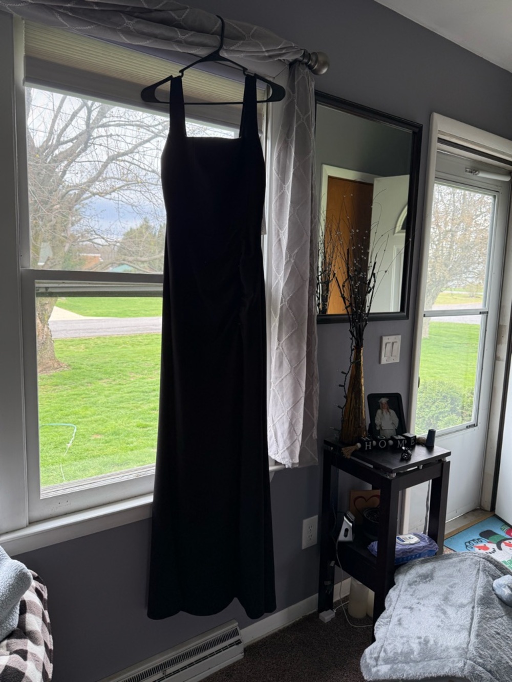 Emerald Sundae Black Prom Dress Long Square Neck